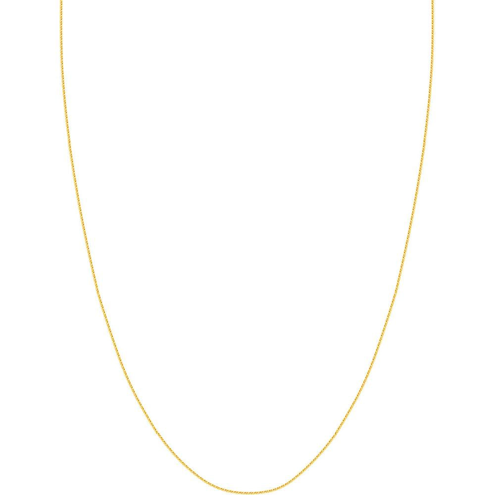 Olas d'Oro - 14K Yellow Gold 20" Diamond-Cut Square Wheat Necklace with Lobster Clasp - 2.09 grams