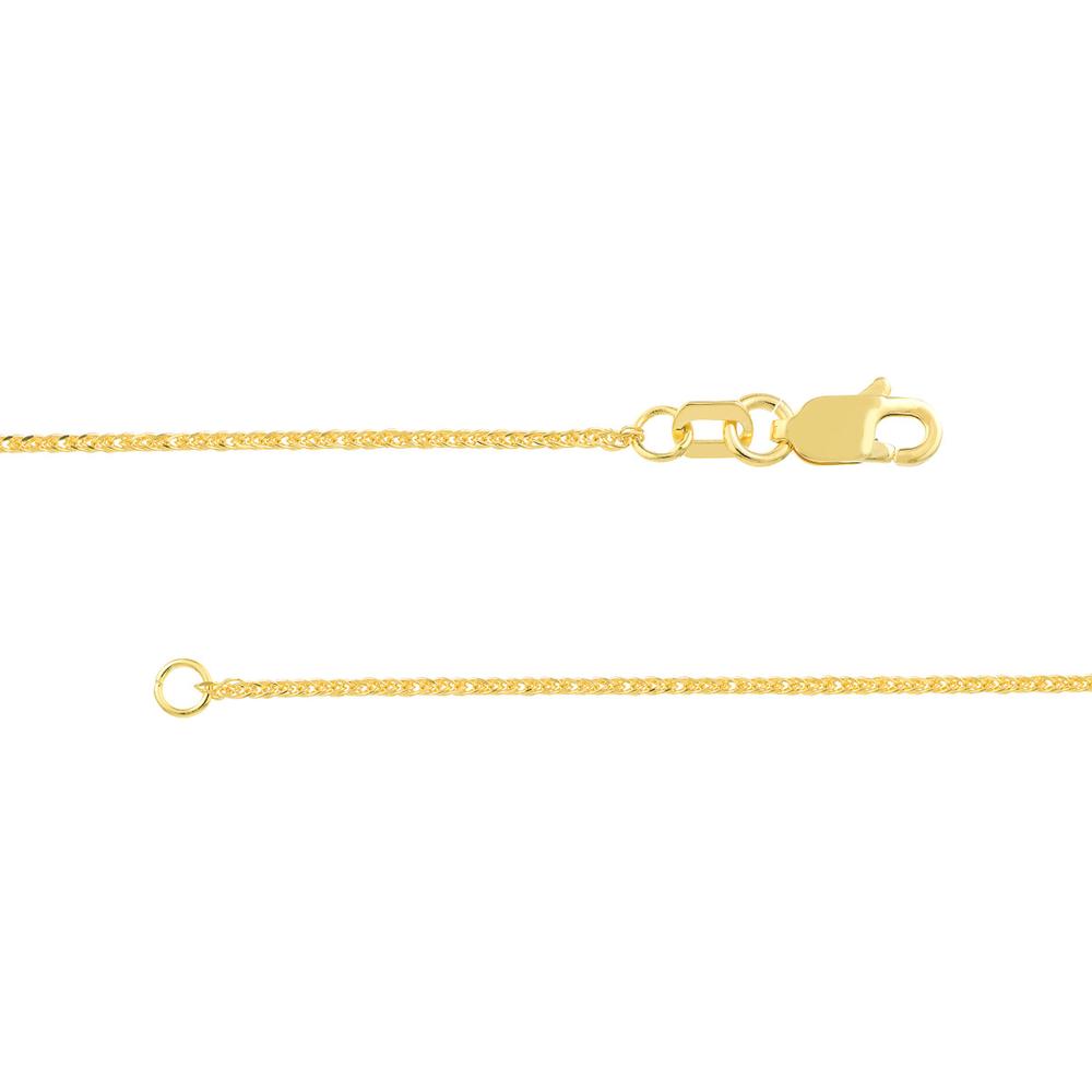 Olas d'Oro - 14K Yellow Gold 20" Diamond-Cut Square Wheat Necklace with Lobster Clasp - 2.09 grams