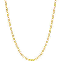 Olas d'Oro - 14K Yellow Gold 20" Hollow Curb Chain Necklace - 2.25mm Width, 1.6 Grams Total Weight
