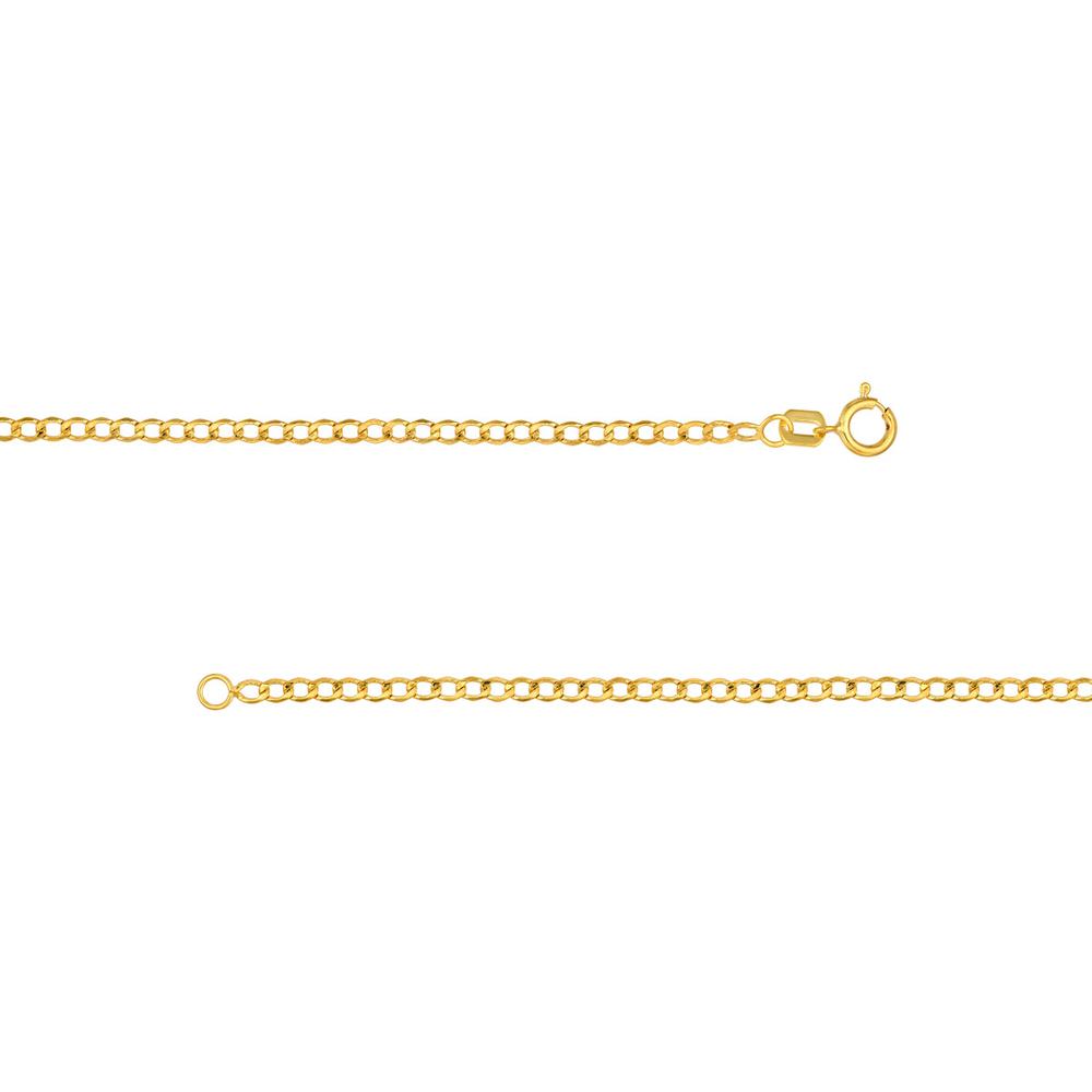 Olas d'Oro - 14K Yellow Gold 20" Hollow Curb Chain Necklace - 2.25mm Width, 1.6 Grams Total Weight