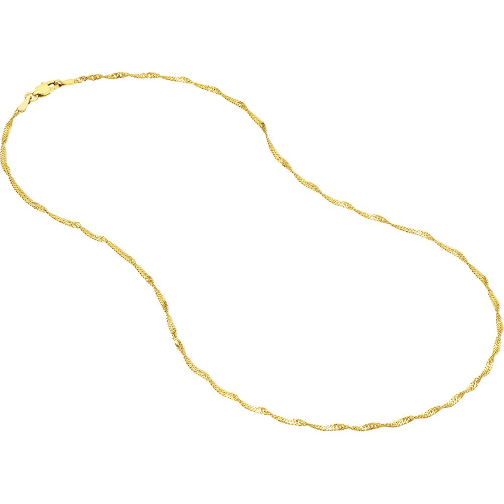 Olas d'Oro - 14K Yellow Gold 20" Singapore Chain with Twist Design and Lobster Clasp