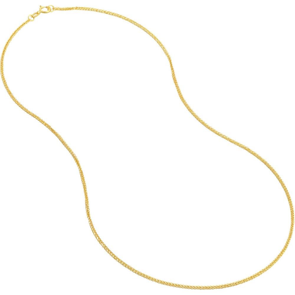 Olas d'Oro - 14K Yellow Gold 20" Square Wheat Chain with Spring Ring Clasp - 1.27 grams