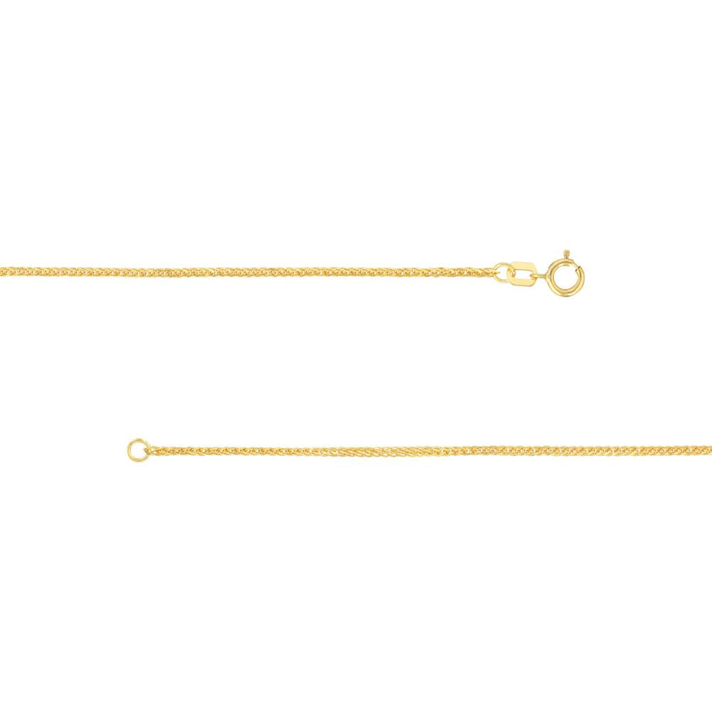 Olas d'Oro - 14K Yellow Gold 20" Square Wheat Chain with Spring Ring Clasp - 1.27 grams