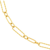 Olas d'Oro - 14K Yellow Gold 20" Twist and Polished Oval Link Necklace with Pear Shape Lobster Clasp