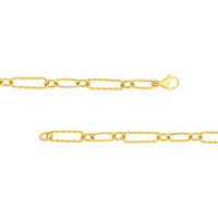 Olas d'Oro - 14K Yellow Gold 20" Twist and Polished Oval Link Necklace with Pear Shape Lobster Clasp