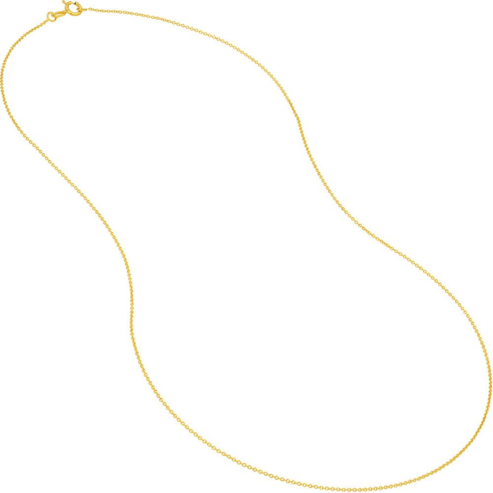 Olas d'Oro - 14K Yellow Gold 20" Open Cable Chain Necklace - 1.05mm - 1.31 Grams