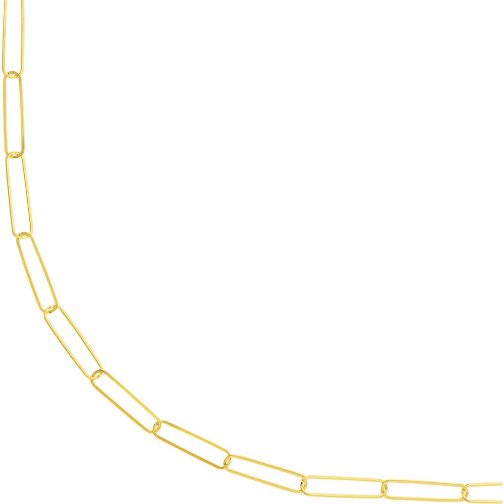 Olas d'Oro - 14K Yellow Gold 20" Paper Clip Necklace with Pear Lobster Clasp 3.99 Grams