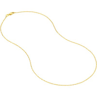 Olas d'Oro - 14K Yellow Gold 20" Rope Pendant Chain Necklace with Lobster Lock - 0.95mm Width