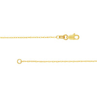 Olas d'Oro - 14K Yellow Gold 20" Rope Pendant Chain Necklace with Lobster Lock - 0.95mm Width
