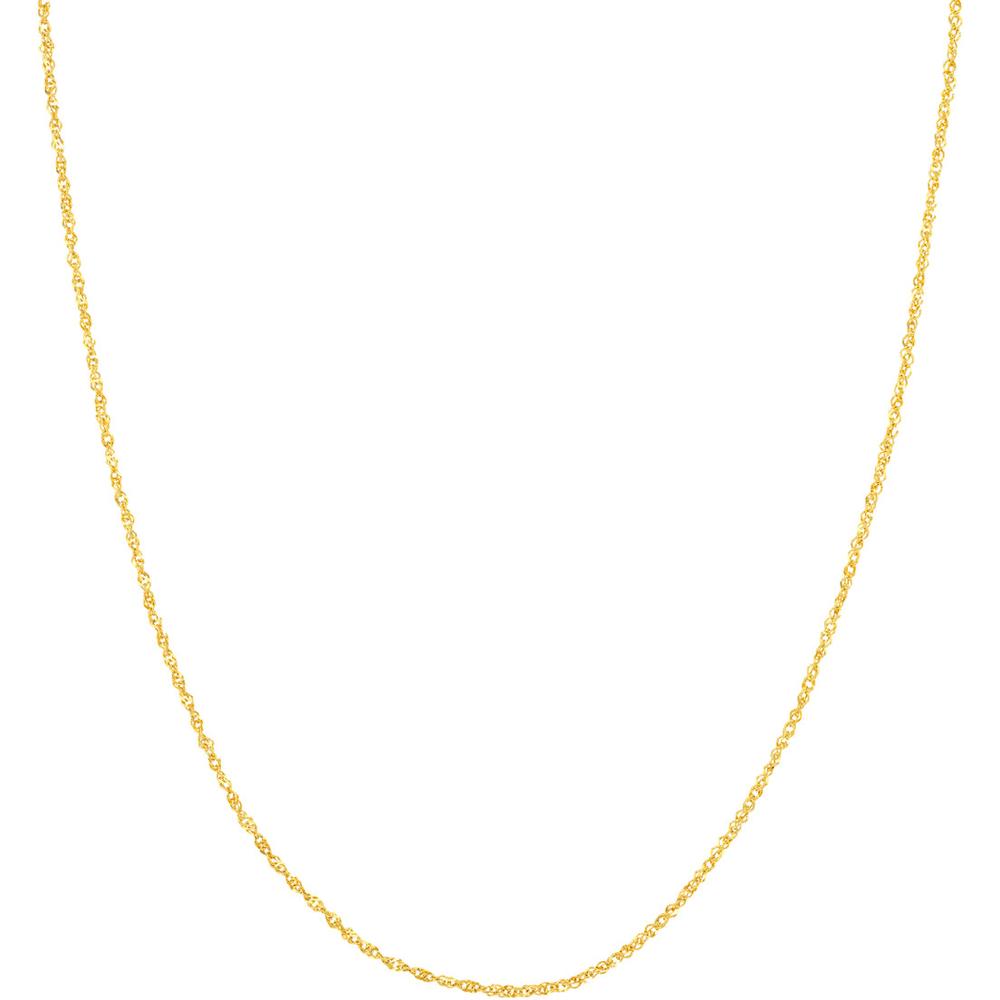Olas d'Oro - 14K Yellow Gold 20" Sparkle Singapore Chain - 1.5mm with Lobster Lock
