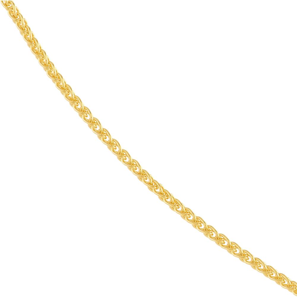 Olas d'Oro - 14K Yellow Gold 20" Wheat Chain Necklace with Lobster Clasp - 0.85mm Width