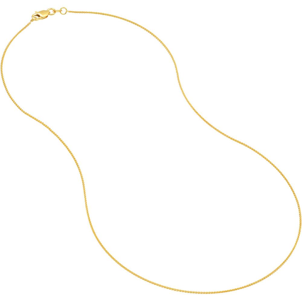 Olas d'Oro - 14K Yellow Gold 20" Wheat Chain Necklace with Lobster Clasp - 0.85mm Width