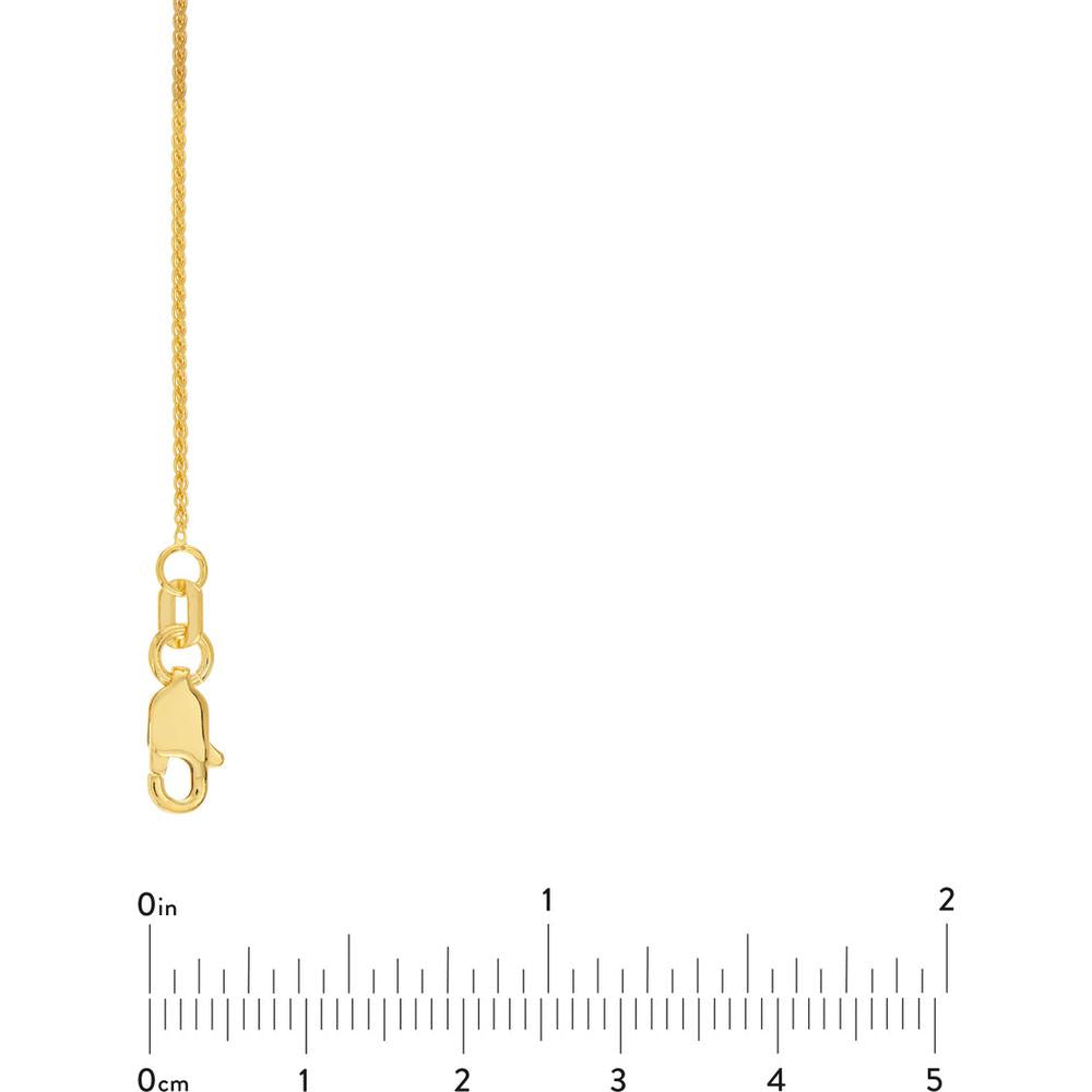 Olas d'Oro - 14K Yellow Gold 20" Wheat Chain Necklace with Lobster Clasp - 0.85mm Width