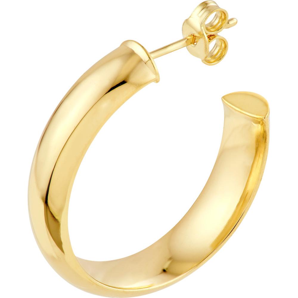 Olas d'Oro - 14K Yellow Gold 20mm D-Tube Round Hoop Earrings - 3.20 Grams Total Weight