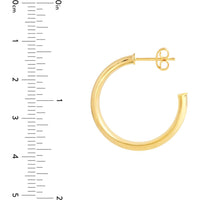 Olas d'Oro - 14K Yellow Gold 20mm D-Tube Round Hoop Earrings - 3.20 Grams Total Weight