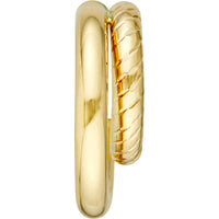 Olas d'Oro - 14K Yellow Gold 20mm Diamond-Cut Small Twist Open Hoop Earrings
