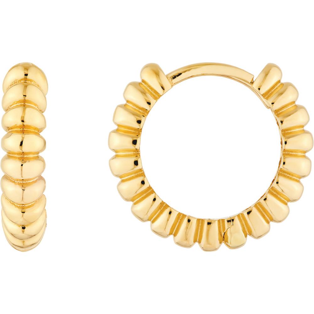 Olas d'Oro - 14K Yellow Gold 20mm Rope Textured Round Hoop Earrings 2.49 Grams Average Weight