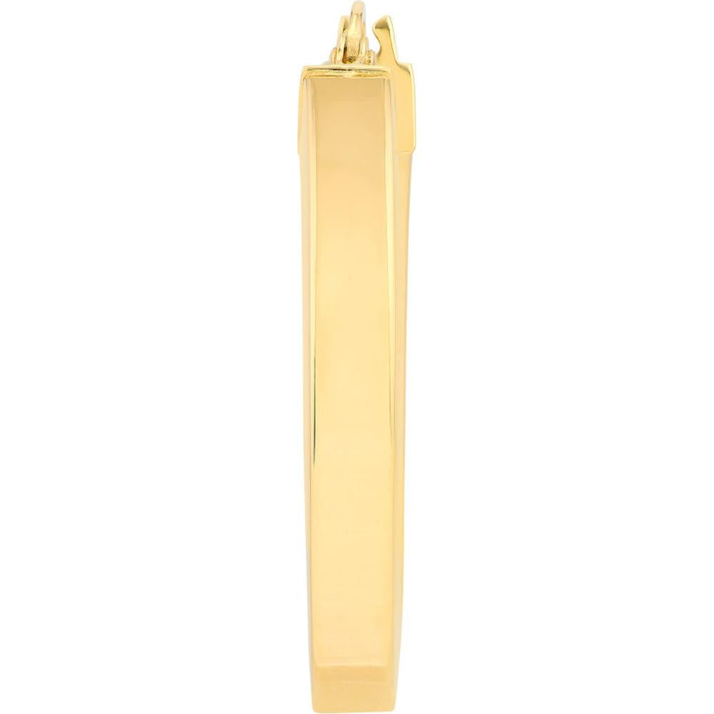 Olas d'Oro - 14K Yellow Gold 20mm Round Square Tube Hoop Earrings