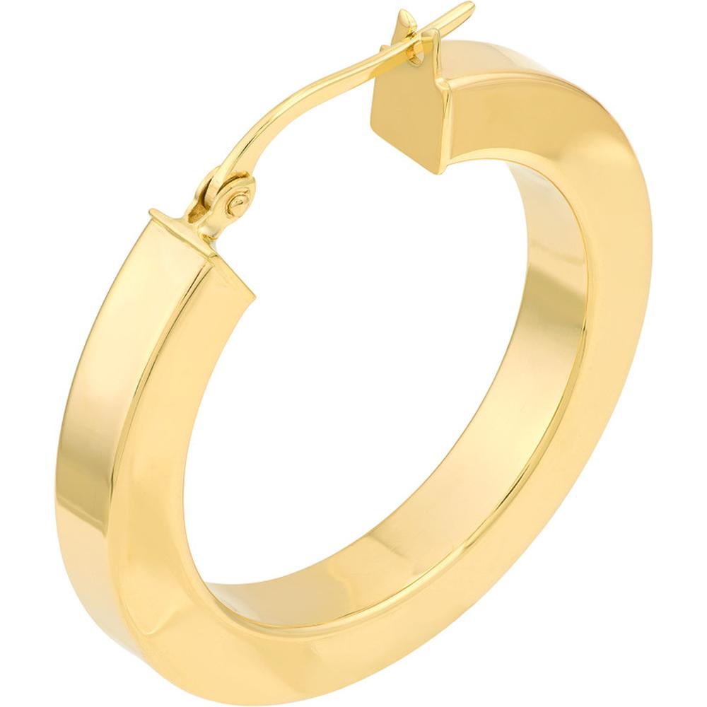 Olas d'Oro - 14K Yellow Gold 20mm Round Square Tube Hoop Earrings