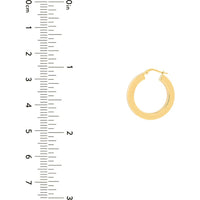 Olas d'Oro - 14K Yellow Gold 20mm Round Square Tube Hoop Earrings