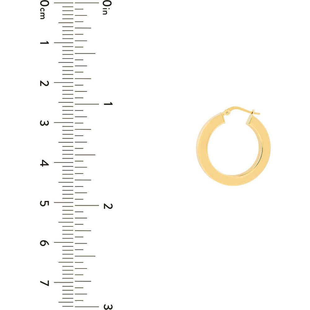 Olas d'Oro - 14K Yellow Gold 20mm Round Square Tube Hoop Earrings