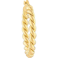 Olas d'Oro - 14K Yellow Gold 20mm Twisted Rope Hoop Earrings - Elegant Gold Hoops