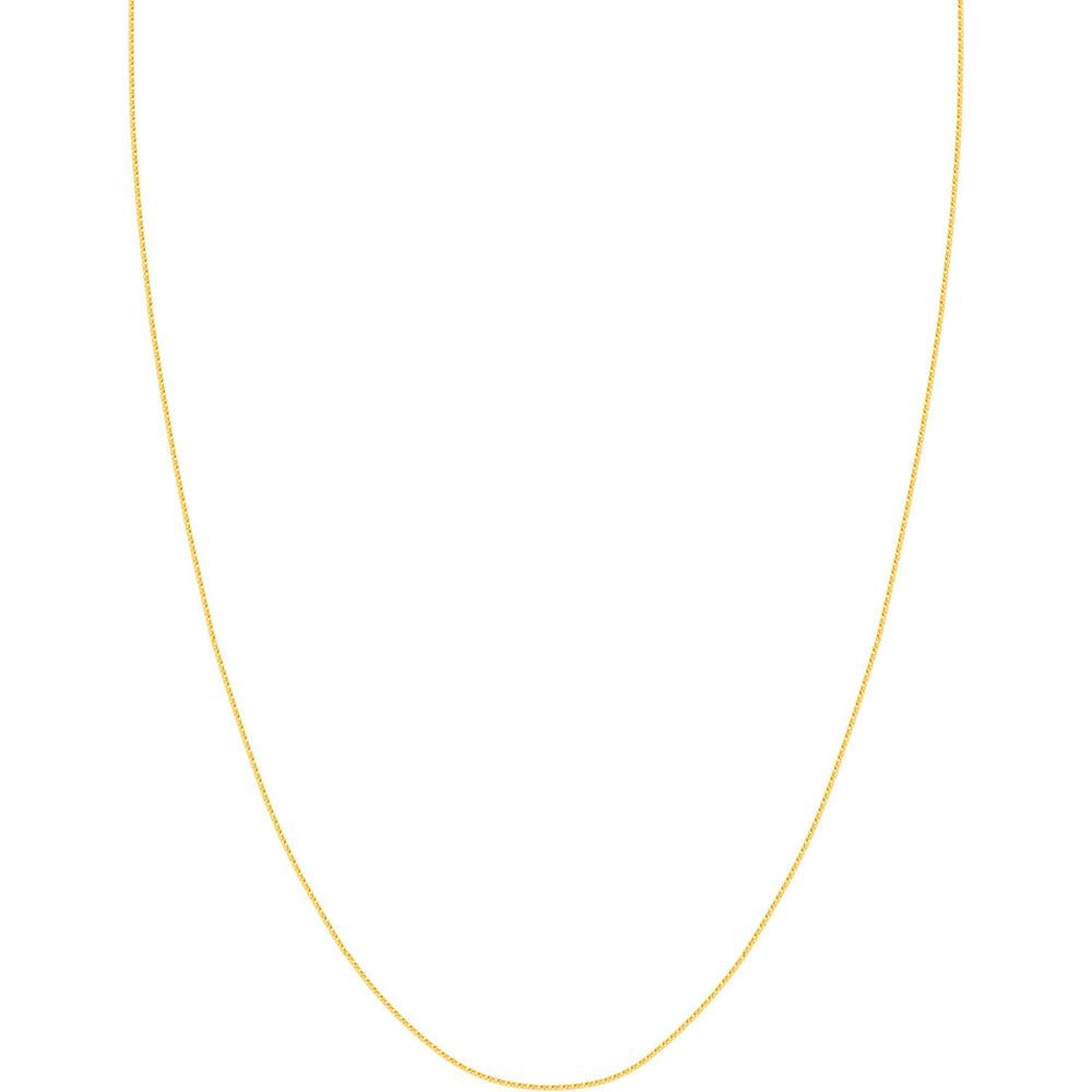 Olas d'Oro - 14K Yellow Gold 22" Adjustable Square Wheat Chain Necklace with Slider Bead 2.52 Grams Total Weight
