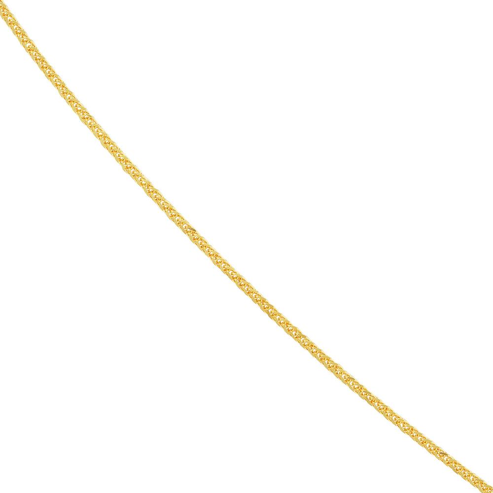 Olas d'Oro - 14K Yellow Gold 22" Adjustable Square Wheat Chain Necklace with Slider Bead 2.52 Grams Total Weight