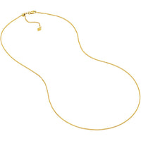 Olas d'Oro - 14K Yellow Gold 22" Adjustable Square Wheat Chain Necklace with Slider Bead 2.52 Grams Total Weight