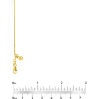Olas d'Oro - 14K Yellow Gold 22" Adjustable Square Wheat Chain Necklace with Slider Bead 2.52 Grams Total Weight