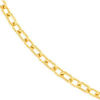 Olas d'Oro - 14K Yellow Gold 22" Alternating Link Chain Necklace - 16.12 Grams