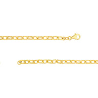 Olas d'Oro - 14K Yellow Gold 22" Alternating Link Chain Necklace - 16.12 Grams
