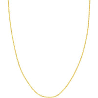 Olas d'Oro - 14K Yellow Gold 22" Diamond-Cut Brill Cable Chain Necklace with Adjustable Slider Bead - 4.27 Grams