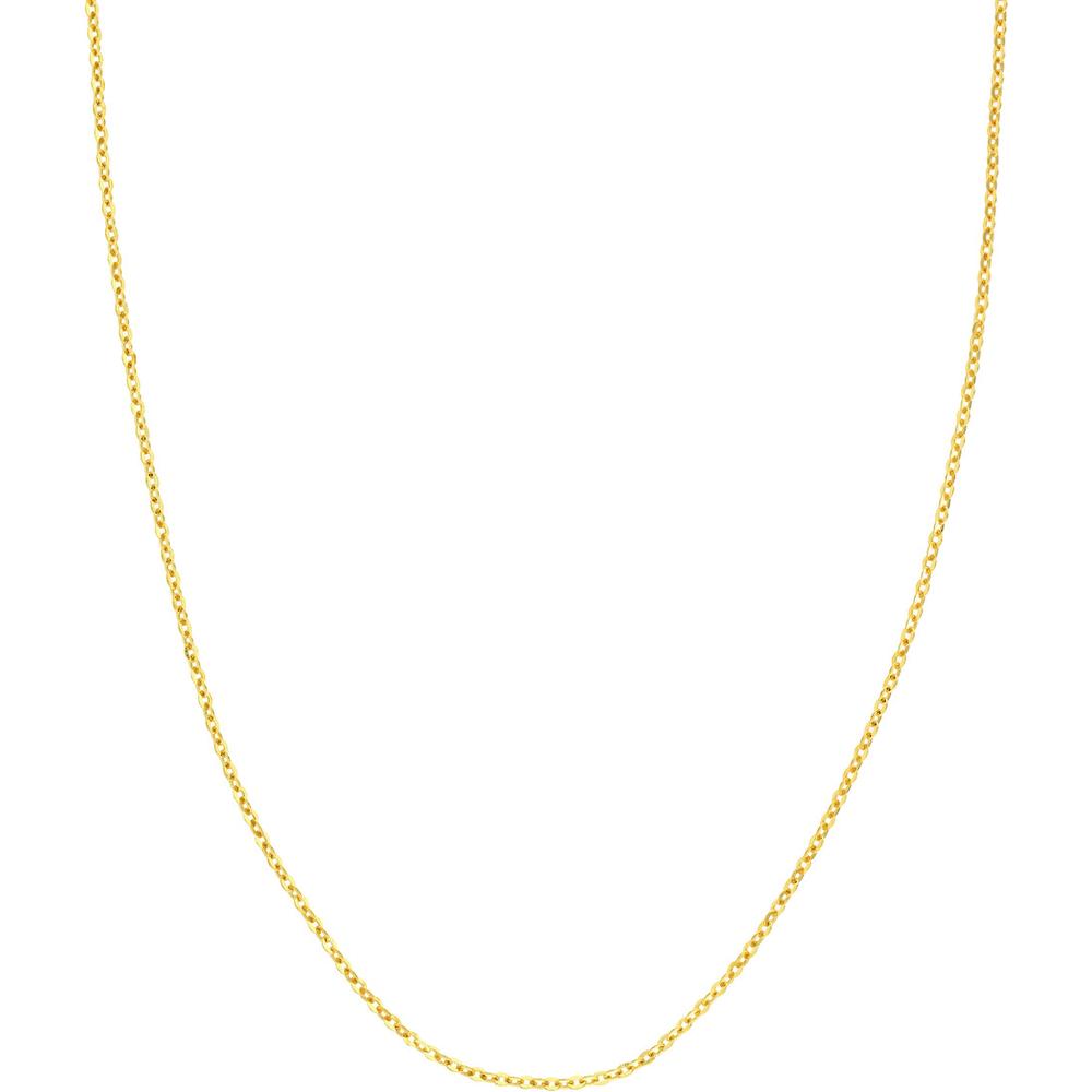 Olas d'Oro - 14K Yellow Gold 22" Diamond-Cut Brill Cable Chain Necklace with Adjustable Slider Bead - 4.27 Grams