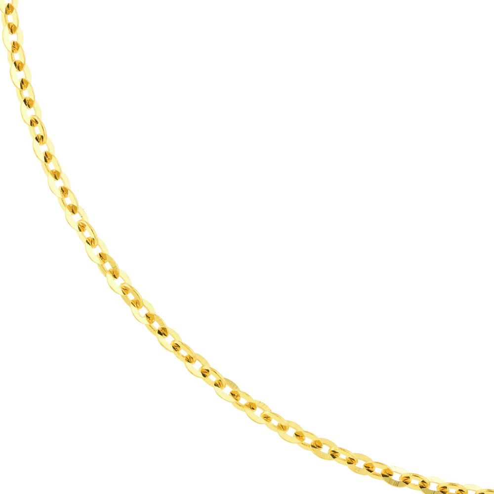 Olas d'Oro - 14K Yellow Gold 22" Diamond-Cut Brill Cable Chain Necklace with Adjustable Slider Bead - 4.27 Grams