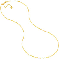 Olas d'Oro - 14K Yellow Gold 22" Diamond-Cut Brill Cable Chain Necklace with Adjustable Slider Bead - 4.27 Grams