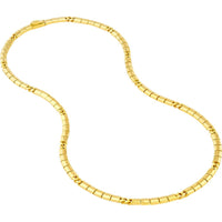Olas d'Oro - 14K Yellow Gold 22" Hollow Round Box Lock Chain Necklace - 27.18g