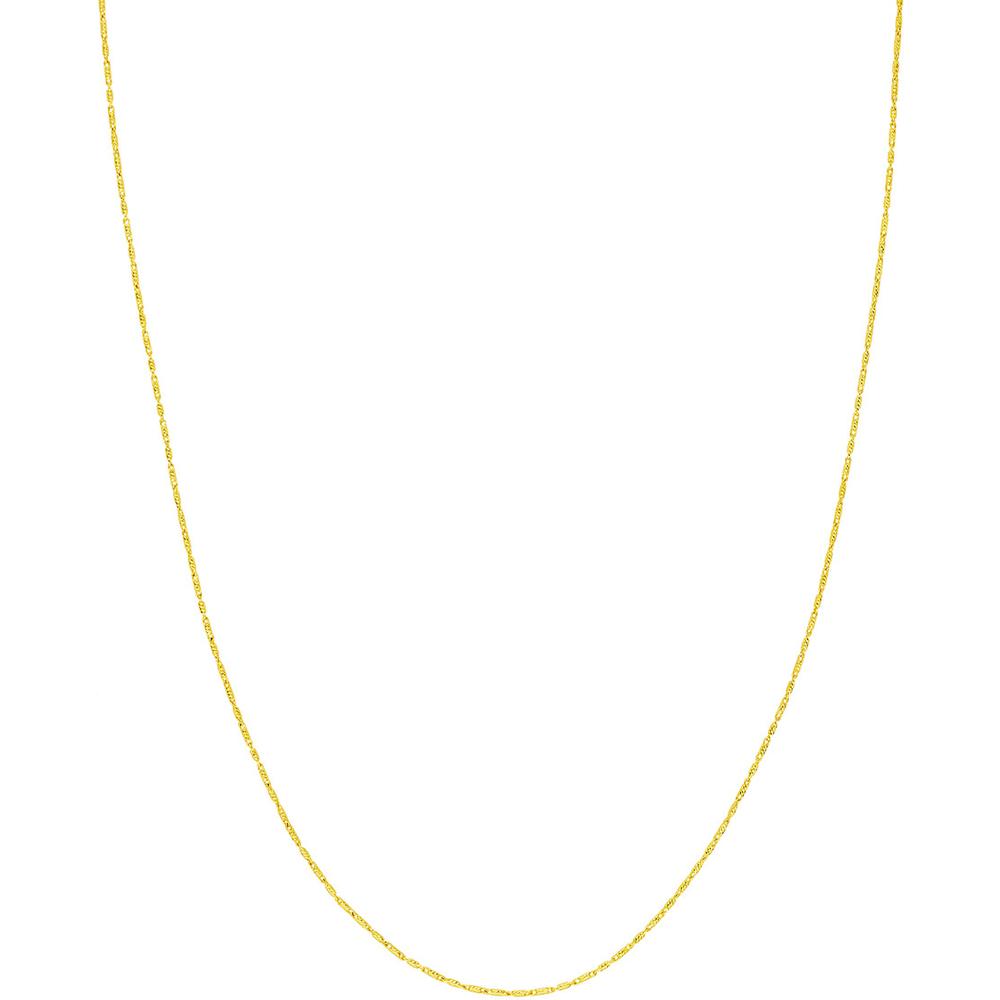 Olas d'Oro - 14K Yellow Gold 22" Adjustable Necklace with Diamond-Cut 0.95mm Chain and Lobster Clasp