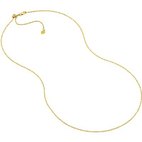 Olas d'Oro - 14K Yellow Gold 22" Adjustable Necklace with Diamond-Cut 0.95mm Chain and Lobster Clasp