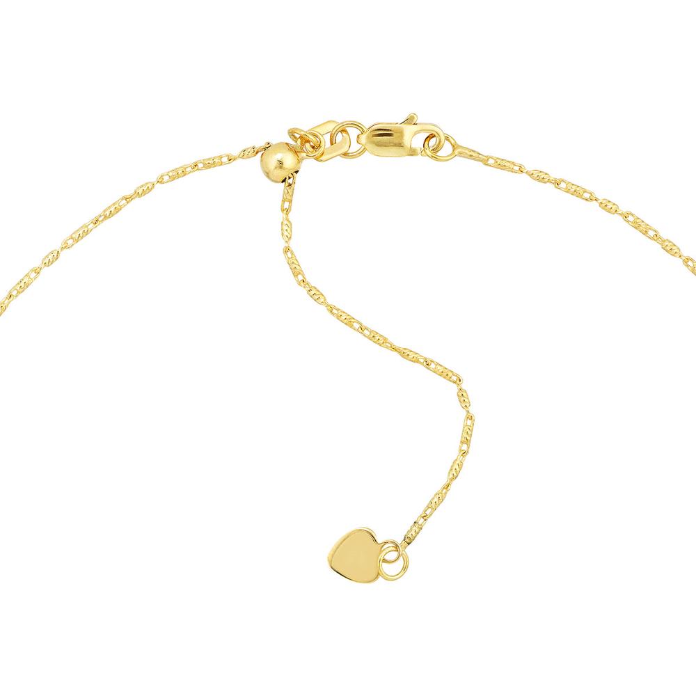 Olas d'Oro - 14K Yellow Gold 22" Adjustable Necklace with Diamond-Cut 0.95mm Chain and Lobster Clasp