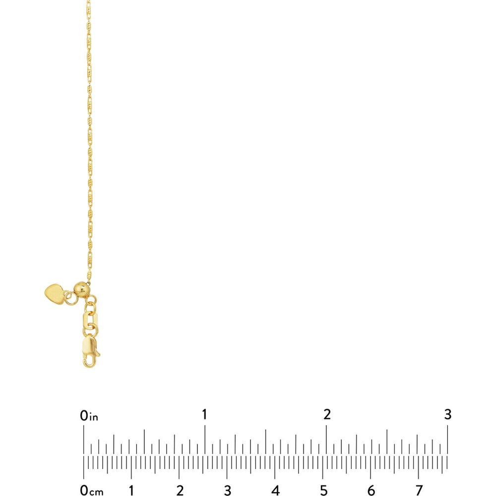 Olas d'Oro - 14K Yellow Gold 22" Adjustable Necklace with Diamond-Cut 0.95mm Chain and Lobster Clasp