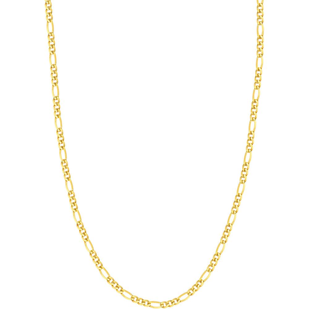 Olas d'Oro - 14K Yellow Gold 22" Figaro Chain Necklace with Lobster Lock - 12.93 Grams