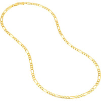 Olas d'Oro - 14K Yellow Gold 22" Figaro Chain Necklace with Lobster Lock - 12.93 Grams