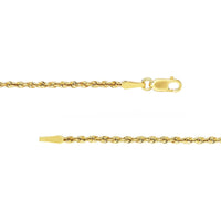Olas d'Oro - 14K Yellow Gold 22" Light Rope Chain Necklace with Lobster Lock