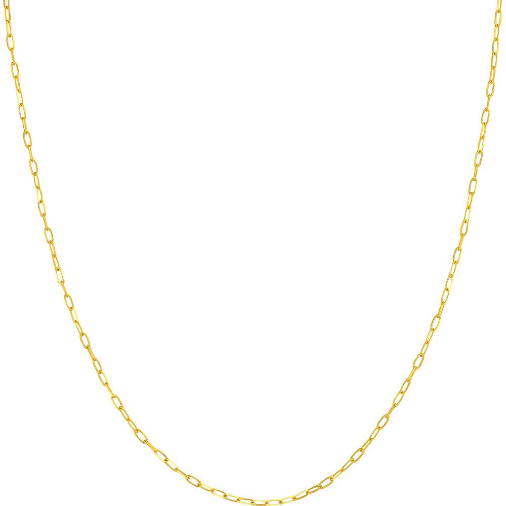 Olas d'Oro - 14K Yellow Gold 22-Inch Paper Clip Chain Necklace with Lobster Clasp
