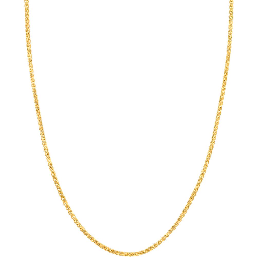 Olas d'Oro - 14K Yellow Gold 22" Round Wheat Chain Necklace - 13.72 Grams