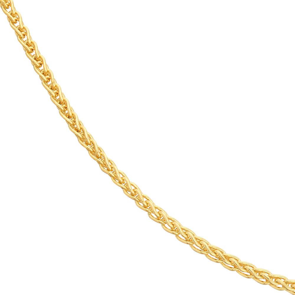 Olas d'Oro - 14K Yellow Gold 22" Round Wheat Chain Necklace - 13.72 Grams
