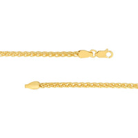 Olas d'Oro - 14K Yellow Gold 22" Round Wheat Chain Necklace - 13.72 Grams