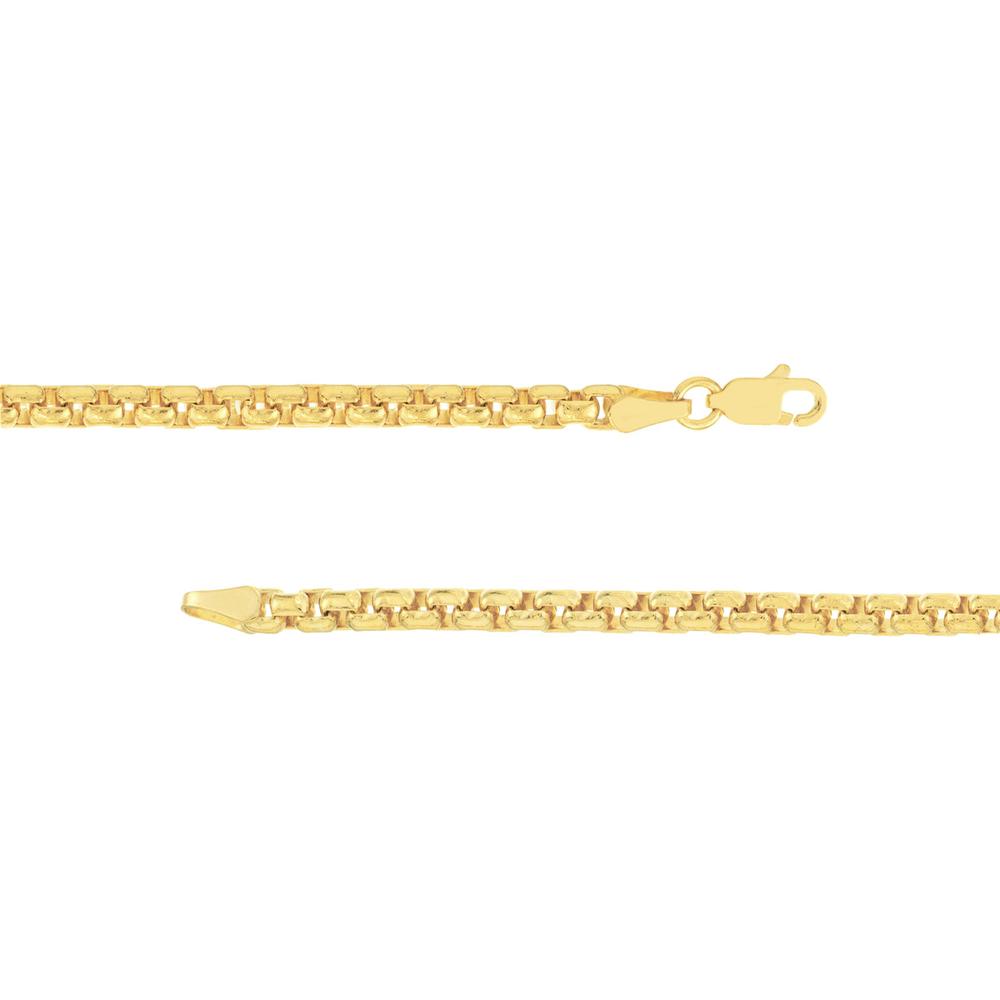 Olas d'Oro - 14K Yellow Gold 22" Solid Round Box Chain Necklace - 31.95 Grams