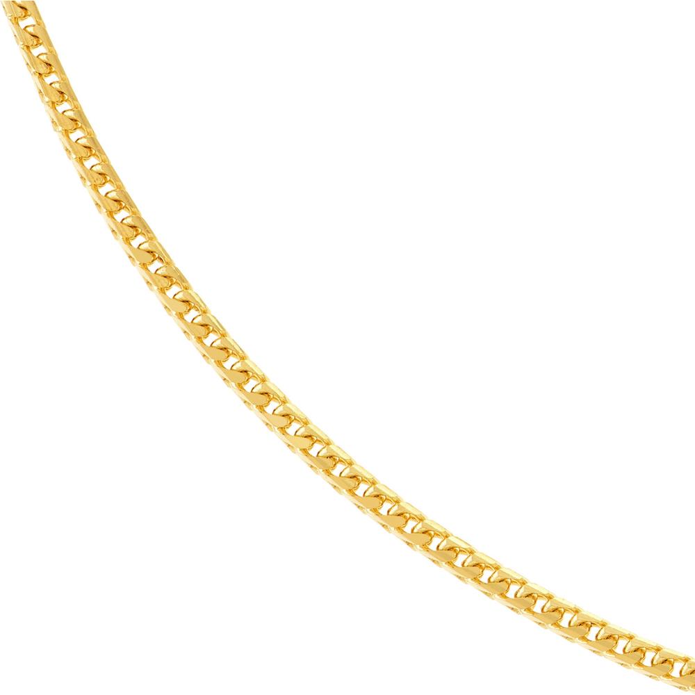 Olas d'Oro - 14K Yellow Gold 24" 1.45mm Franco Chain Necklace with Lobster Lock 9.25 Grams